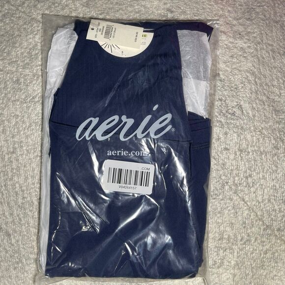 NEW S Short OFFLINE By Aerie Real Me High Waisted Crossover Legging Marbled Blue - Picture 2 of 10